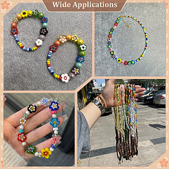 120Pcs 4 Styles Handmade Millefiori Glass Beads&nbsp;LAMP-ME0001-07