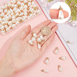 90Pcs 3 Style ABS Imitation Pearl & Brass Pendants&nbsp;KY-PH0001-22
