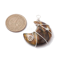 Natural Mixed Stone Copper Wire Wrapped Pendants&nbsp;PALLOY-JF02686