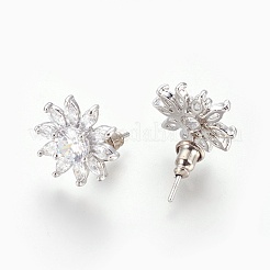 Cubic Zirconia Stud Earrings&nbsp;EJEW-P167-06P