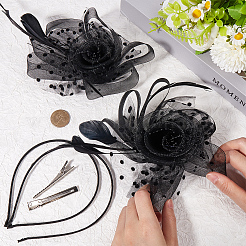 Gauze Feather Flower Hair Bands for Women&nbsp;OHAR-WH20002-05