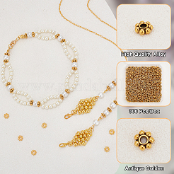 300Pcs Tibetan Style Alloy Beads Daisy Spacer Beads&nbsp;TIBEB-PH0005-05AG