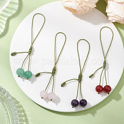 4Pcs Cherry Gemstone Pendant Decorations for Mobile Accessories&nbsp;HJEW-TA00422