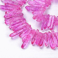 Natural Crackle Quartz Crystal Dyed Beads Strands&nbsp;G-I345-03A