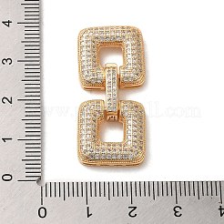 Brass Micro Pave Clear Cubic Zirconia Fold Over Clasps&nbsp;KK-G481-04G