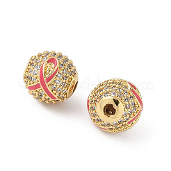 Brass Micro Pave Cubic Zirconia Beads&nbsp;KK-K368-64G