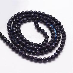 Blue Goldstone Beads Strands&nbsp;G-N0200-01C-3mm