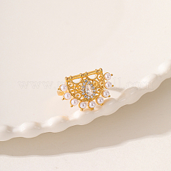 Hollow Brass Micro Pave Clear Cubic Zirconia Adjustable Rings&nbsp;NO7061