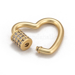 Brass Micro Pave Cubic Zirconia Screw Carabiner Lock Charms&nbsp;ZIRC-G160-23G