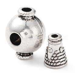 Tibetan Style Alloy 3 Hole Guru Beads&nbsp;TIBEB-M030-06AS