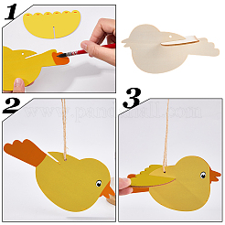 24Pcs 2 Styles Bird Unfinished Blank Wooden Pendants Set for Painting Arts&nbsp;WOOD-SP0001-66