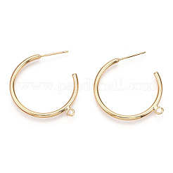 Brass Stud Earring Findings&nbsp;KK-S345-031
