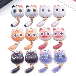 24Pcs 6 Colors Printed Alloy Pendants&nbsp;FIND-BM0001-80