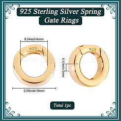 1Pc 925 Sterling Silver Spring Gate Rings&nbsp;STER-SC0001-65C