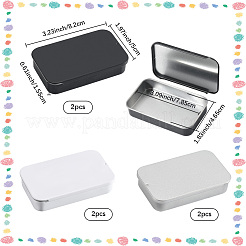 6Pcs Slide Top Tinplate Trinket Storage Boxes&nbsp;CON-SP0001-23A