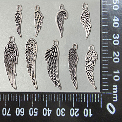 100Pcs 10 Styles Tibetan Style Alloy Pendants&nbsp;TIBEP-CJ0001-58