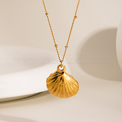 Summer Shell Shape Stainless Steel Pendant Necklaces&nbsp;ME5016-2