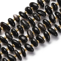 Natural Obsidian Beads Strands&nbsp;G-RM250109-A5