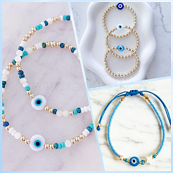 100Pcs Handmade Evil Eye Lampwork Beads&nbsp;LAMP-SP0001-05