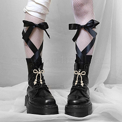 2 Piars Bowknot Plastic Imitation Pearls Shoe Charms&nbsp;DIY-SP0002-84C