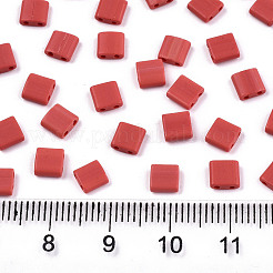 FGB 2-Hole Glass Seed Beads&nbsp;X-SEED-S031-L-ST45F