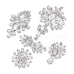 5Pcs 5 Styles Felt with Glass Sew on Cloth Patches&nbsp;PATC-PH0001-50