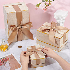 3Pcs 3 Styles Cardboard Paper Gift Boxes with Velvet Lid and Ribbon&nbsp;AJEW-BC0010-03B