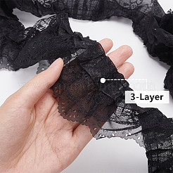 10 Yards 3-Layer Pleated Chiffon Flower Lace Trim&nbsp;OCOR-BC0005-27B