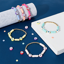 DIY Heishi Bracelet with Evil Eye Making Kit&nbsp;DIY-SC0018-96
