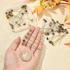 64Pcs 8 Style Tibetan Style Alloy Brooch Cabochon Settings&nbsp;TIBE-SC0001-39