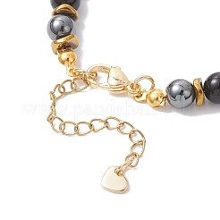 Natural Eyeless Obsidian & Synthetic Non-Magnetic Hematite Beaded Bracelets for Women&nbsp;BJEW-JB12941-02