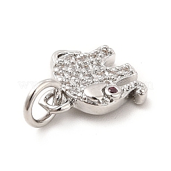 Rack Plating Brass Micro Pave Cubic Zirconia Charms&nbsp;KK-K270-17P