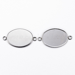 Tarnish Resistant 304 Stainless Steel Cabochon Connector Settings&nbsp;X-STAS-H394-01P
