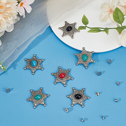 16 Sets 4 Colors Alloy Coin Screwback Rivets&nbsp;FIND-CP0002-65B