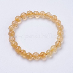 Natural Citrine Beaded Stretch Bracelets&nbsp;BJEW-I253-8mm-21
