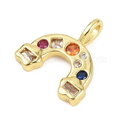 Brass Micro Pave Cubic Zirconia Pendants&nbsp;KK-L231-04G-02