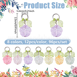 96Pcs 8 Colors Transparent Acrylic Pendants&nbsp;PALLOY-NB00016