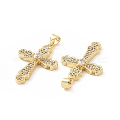 Brass Micro Pave Cubic Zirconia Pendants&nbsp;ZIRC-P106-08G