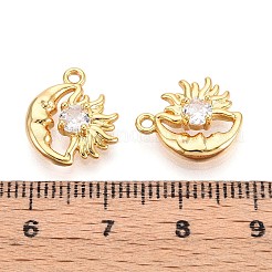 Brass Micro Pave Cubic Zirconia Charms&nbsp;KK-N263-94A-G