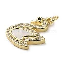 Brass Micro Pave Cubic Zirconia Pendants&nbsp;KK-Q808-38G