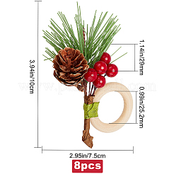 Christmas Theme Wooden Napkin Rings&nbsp;AJEW-WH0261-90