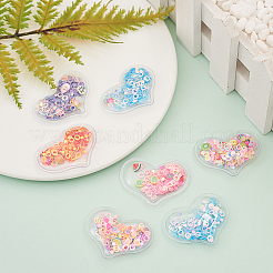 60Pcs 6 Colors Quicksand Sequin Plastic Cabochons&nbsp;KY-CJ0001-41