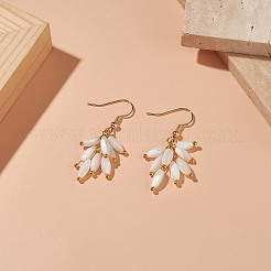 Natural Shell Beads Cluster Dangle Earrings&nbsp;EJEW-JE05220