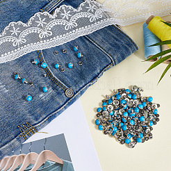 100Pcs Brass with Synthetic Turquoise Rivets&nbsp;KK-CL0001-01A