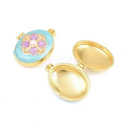 Brass Locket Pendants&nbsp;KK-D232-01G