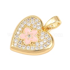 Brass Micro Pave Cubic Zirconia Pendants&nbsp;KK-H249-03G