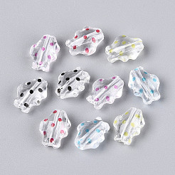 Printed Transparent Acrylic Beads&nbsp;TACR-T029-11M