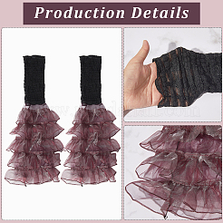 Polyester Ruffle Layered Patchwork Leg Sleeves&nbsp;AJEW-WH20042-75C