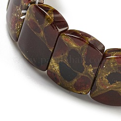Synthetic Rectangle Gold Clinquant Stone Stretch Bracekets&nbsp;G-P549-01E
