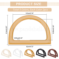 10Pcs 5 Colors Resin Bag Handles&nbsp;DIY-PH0022-30